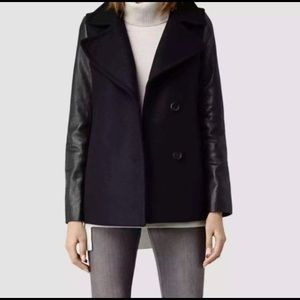 Allsaints Ishba Wool Leather Sleeve 